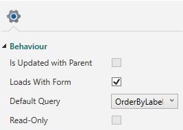 Picture showing the Default Query Property. 